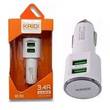 CARREGADOR VEICULAR V8 MICRO USB DUAS PORTAS USB KD-303S KAIDI